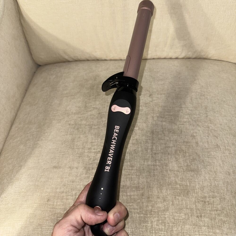 BEACHWAVER B1 CERAMIC ROTATING 1in. CURLING IRON BW160BX BLACK & ROSE**TESTED